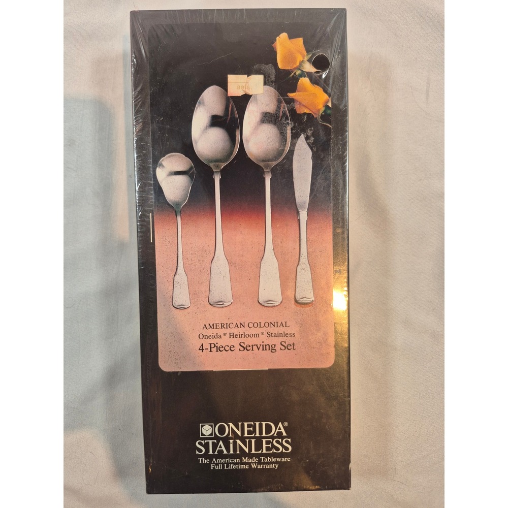 Oneida Heirloom American Colonial 4 Piece Serving Set Stainless Steel Sealed/NIP